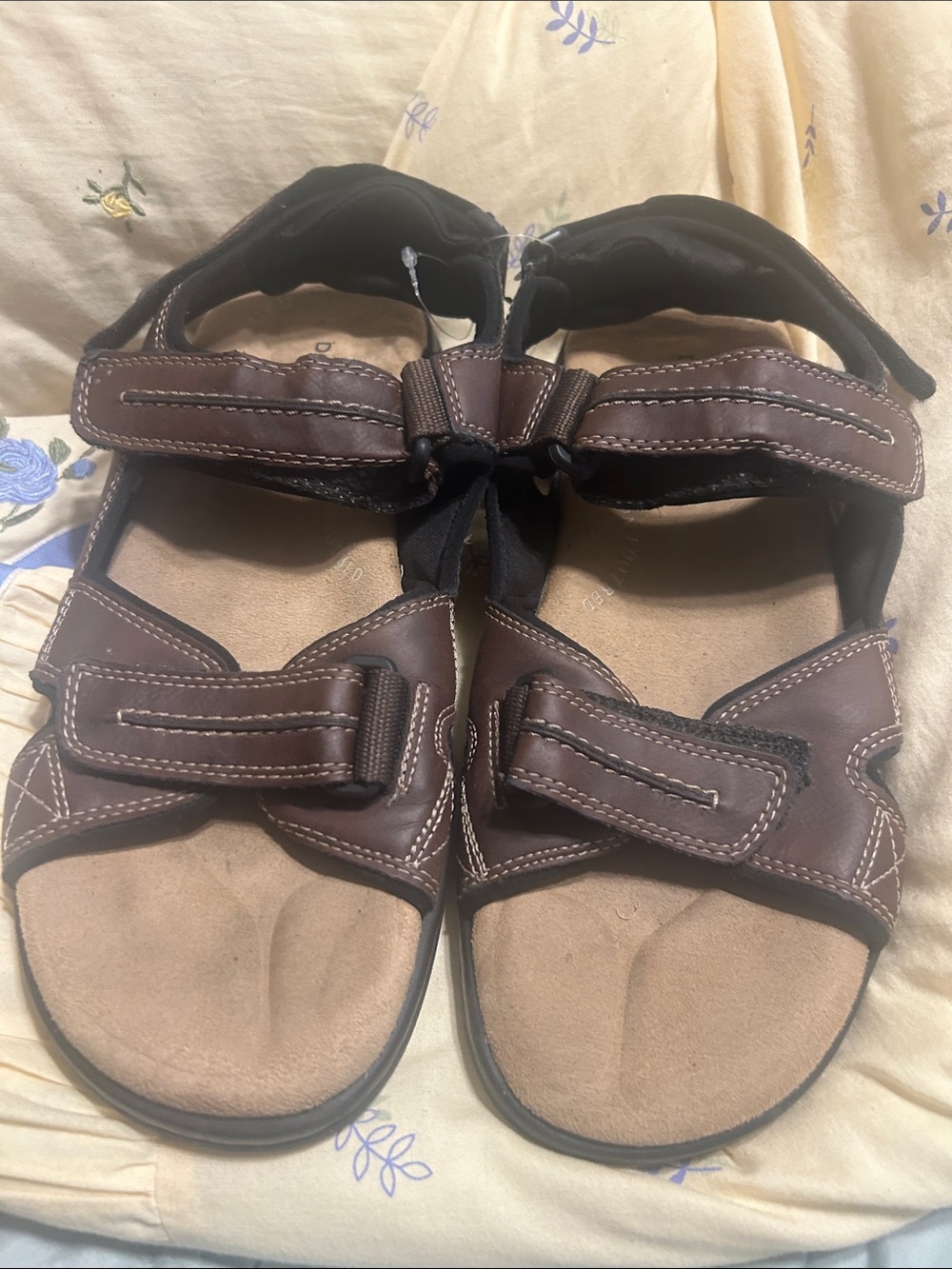 Dockers Brown Leather Men’s Adjustable Strap Sandals